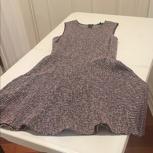 Theory Navy & Red Fit & Flare Sleeveless Homespun Rebel Tweed Dress Size 6
